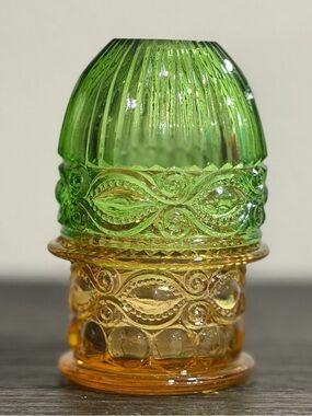 Sprite LG Wright Eye winker Uranium green and yellow fairy lamp